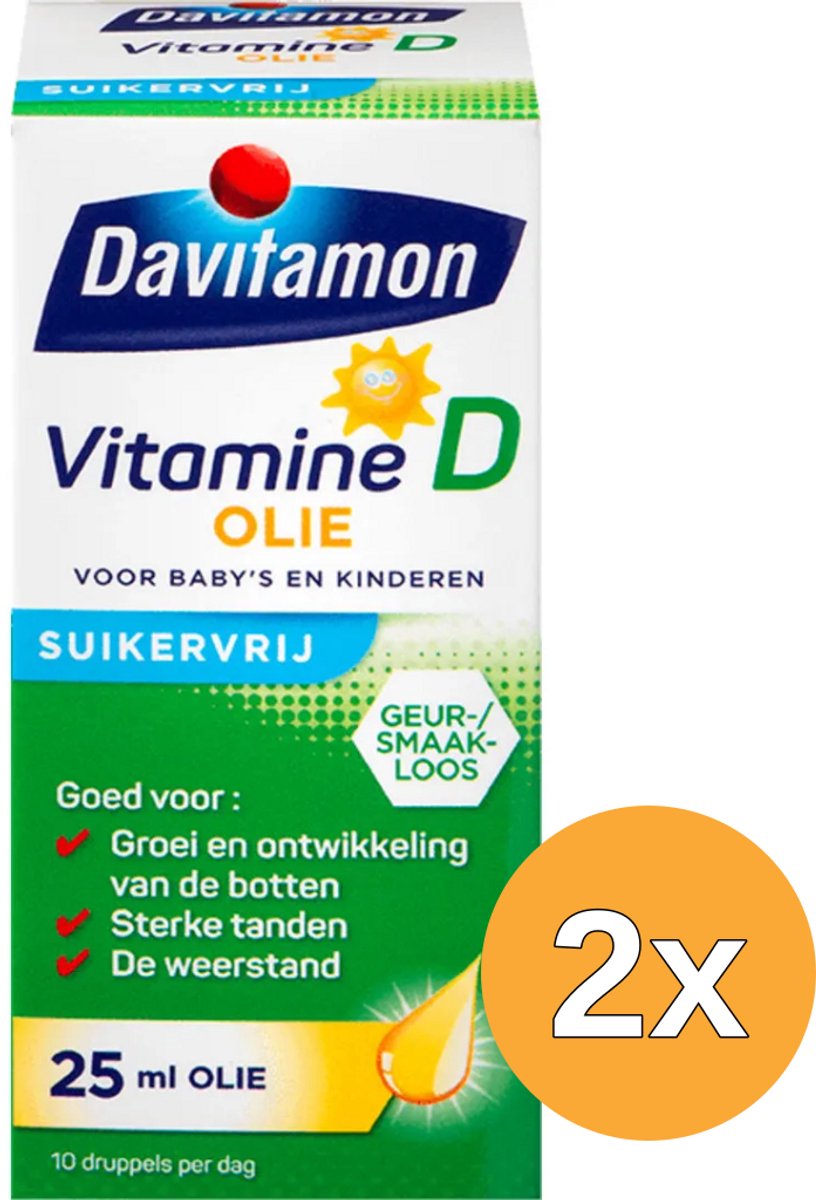 2x Davitamon Vitamine D olie (25 ml)