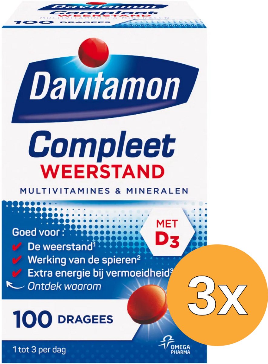 3x Davitamon Compleet weerstand (100 dragees)