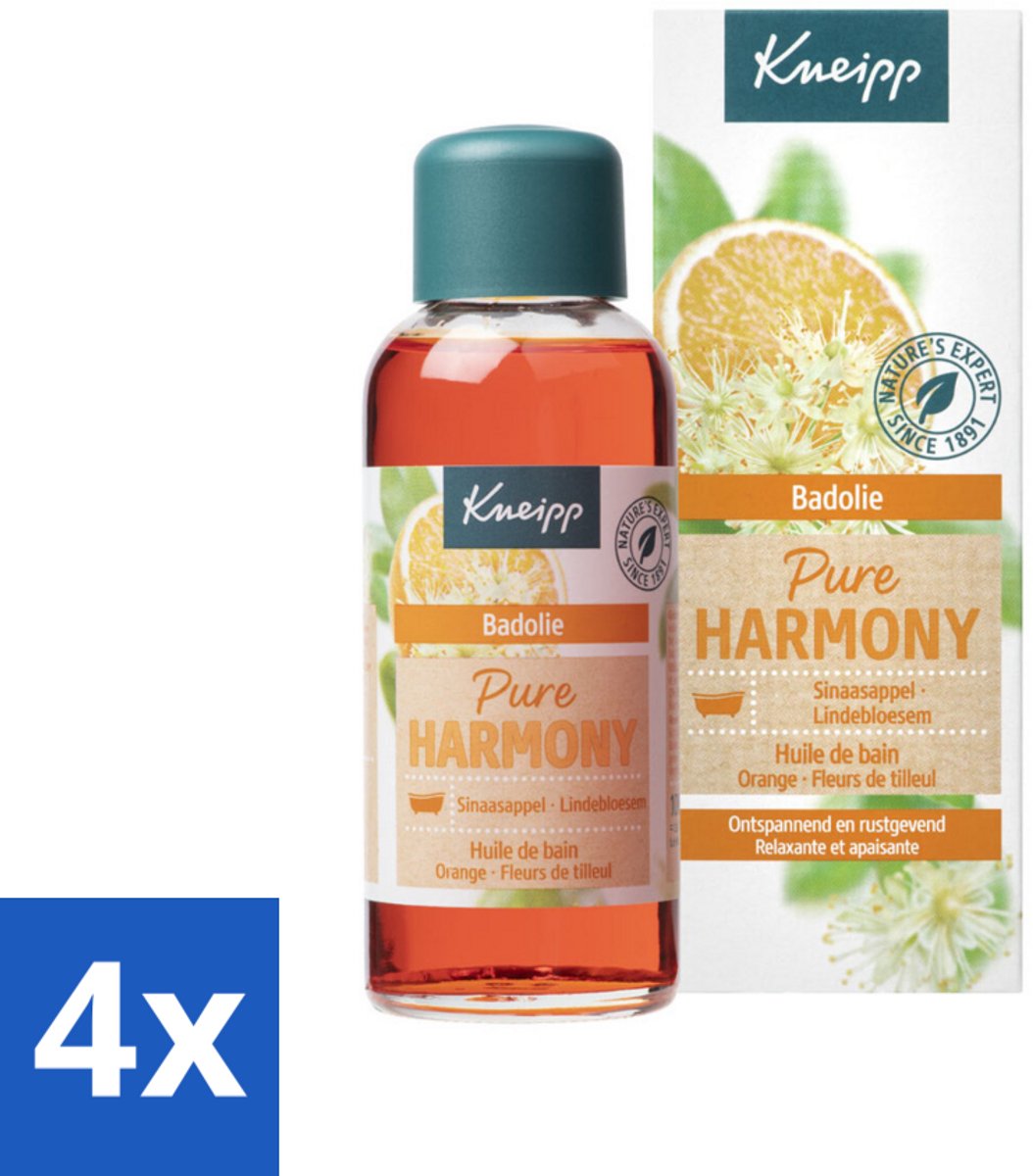 4 x Kneipp - Badolie - Oranje lindebloesem - 100 ml - Kneipp Badolie - Badolie Oranje - Lindebloesem Badolie - Ontspannende Badolie - Aromatherapie Bad