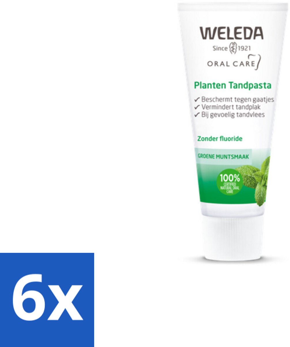 6 x WELEDA - Planten tandpasta - 75 ml - Tandpasta - Natuurlijke Tandpasta - Biologische Tandpasta - Kamille Tandpasta - Tandvlees Verzachten