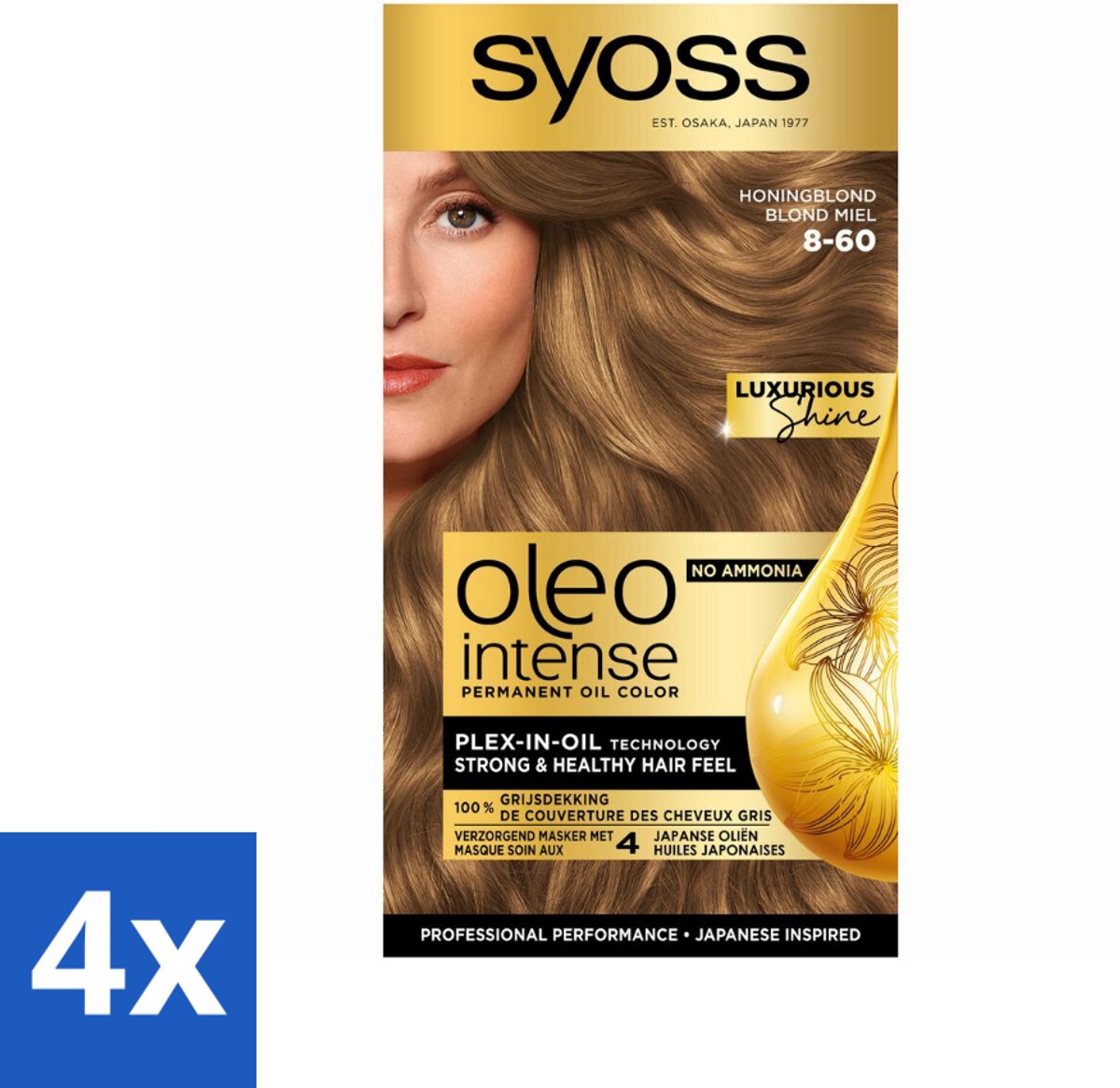 Syoss Oleo Intense - Haarverf - 4-60 - Goudbruin - 115ml x 4