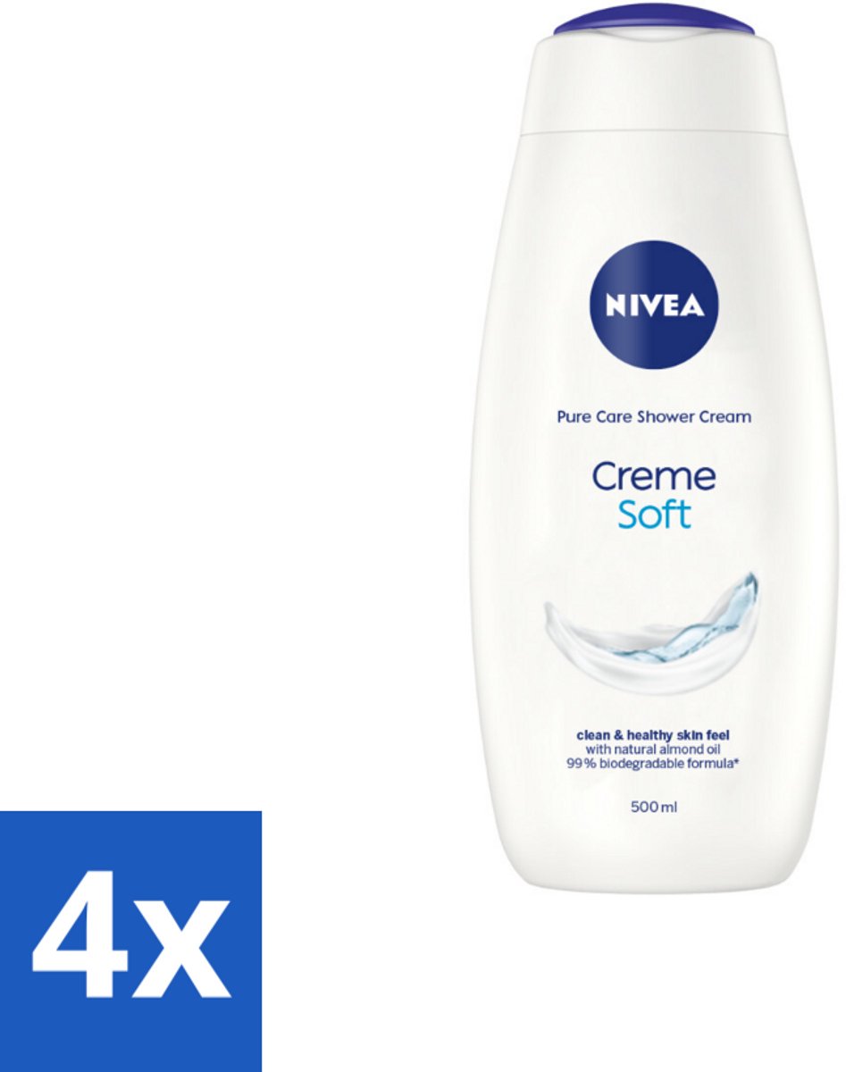 4 x NIVEA - Douchecrème - Zacht - Huidbeschermend - Amandelolie - 500 ml - Douchecrème - NIVEA - Hydratatie - Amandelolie - Zacht