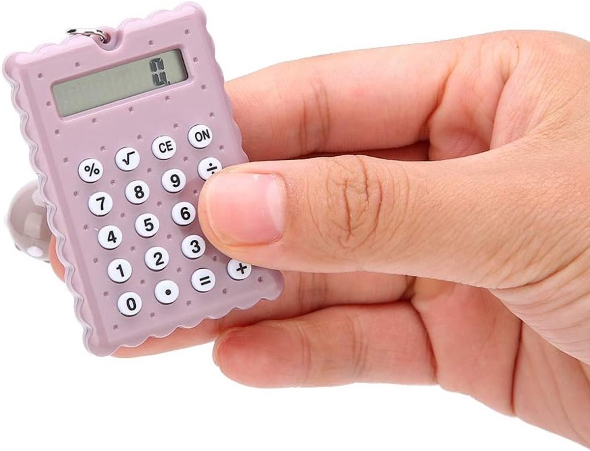 Rekenmachine Sleutelhanger - Mini Portable in Koekjesstijl - 8-bits Display - Leuk voor Kinderen en Studenten - ShopVlot