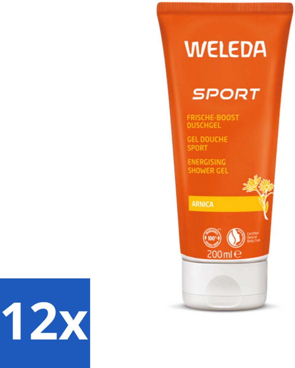 12 x WELEDA - Douchegel Sport - Arnica - 200 ml - Sportdouchegel - Arnica - Sportmassage - Herstel - Spierpijn