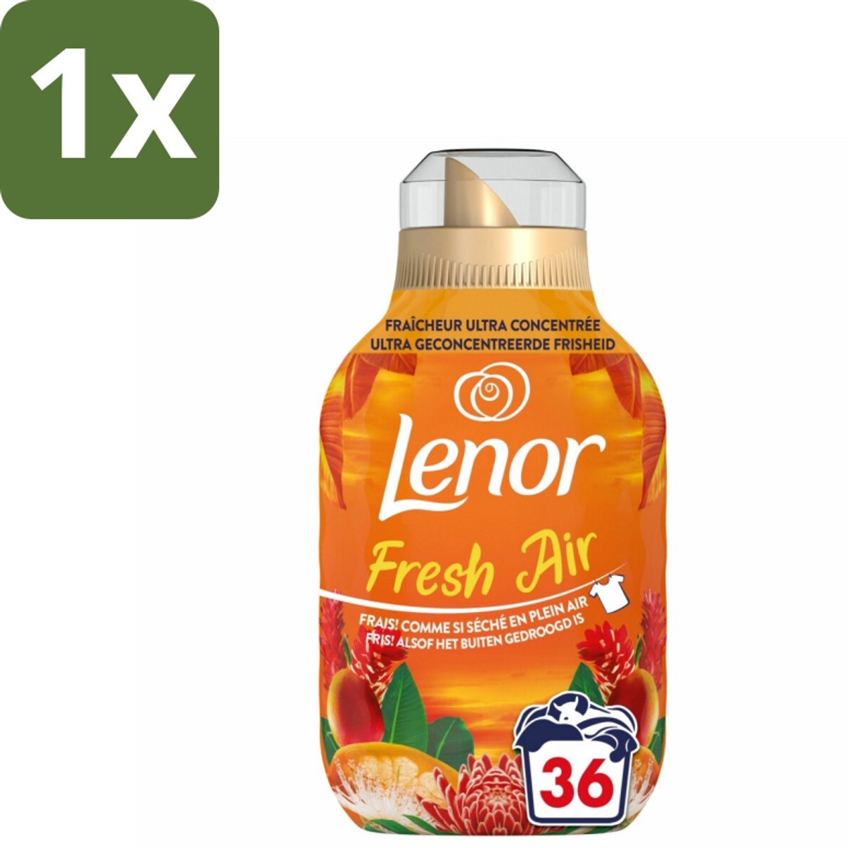 1 x Lenor - Wasverzachter - Fresh Air Tropenzon - Ultra Geconcentreerd - 36 Wasbeurten - Wasverzachter - Frisheid - Wasmachine - Wasverzachter Fles - Wasverzachter Binnen