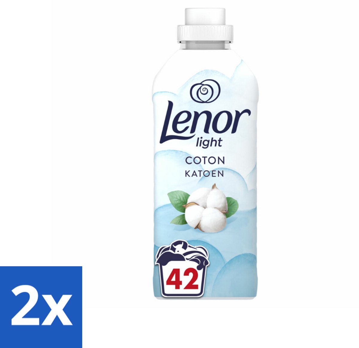 2 x Lenor Light - Wasverzachter - Katoen - Fris & Zacht - 42 Wasbeurten - Wasverzachter - Katoen - Frisheid - Zachtheid - Geur