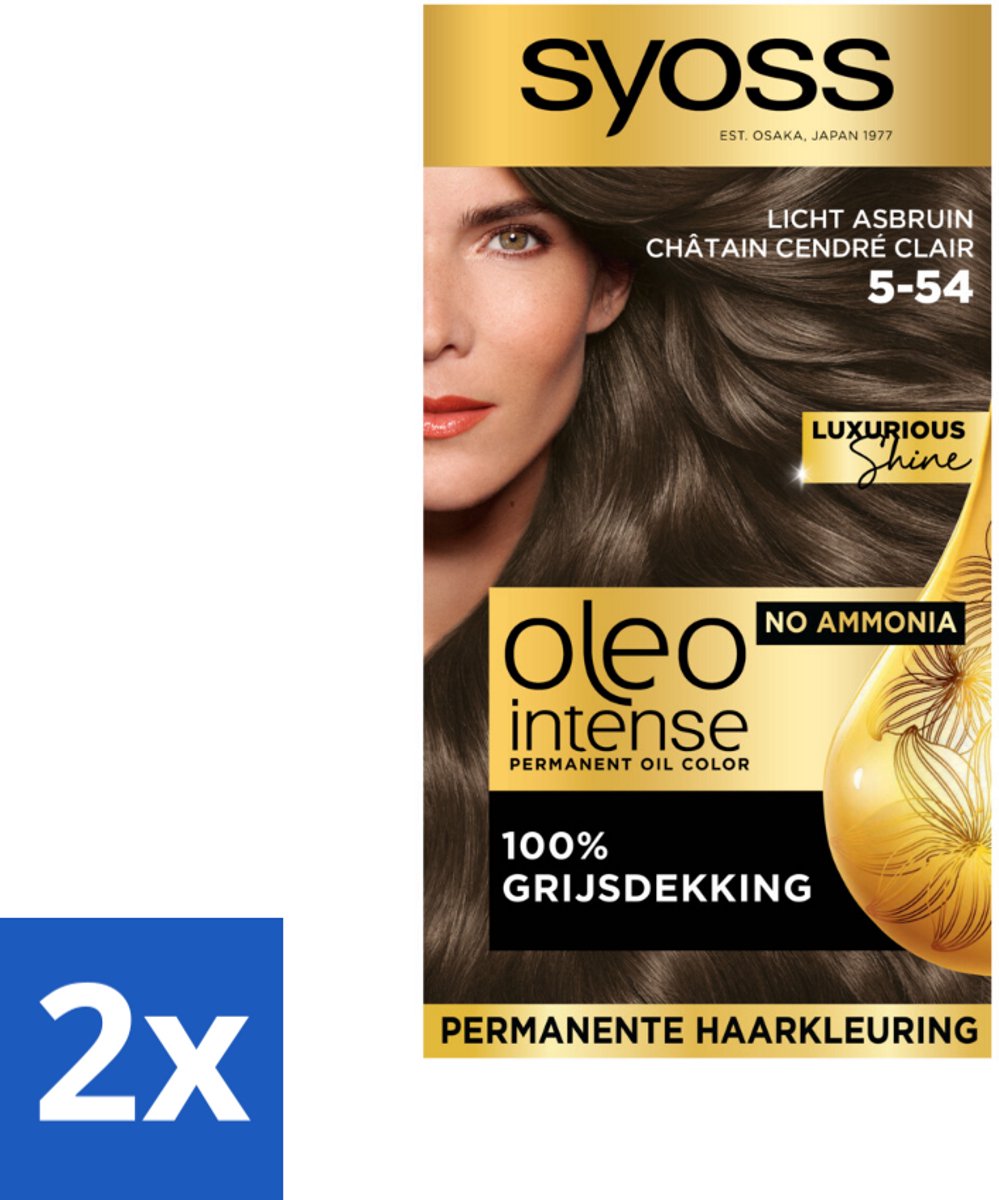 Syoss Oleo Intense - Haarverf - 5-54 - Licht Asbruin - 115ml x 2