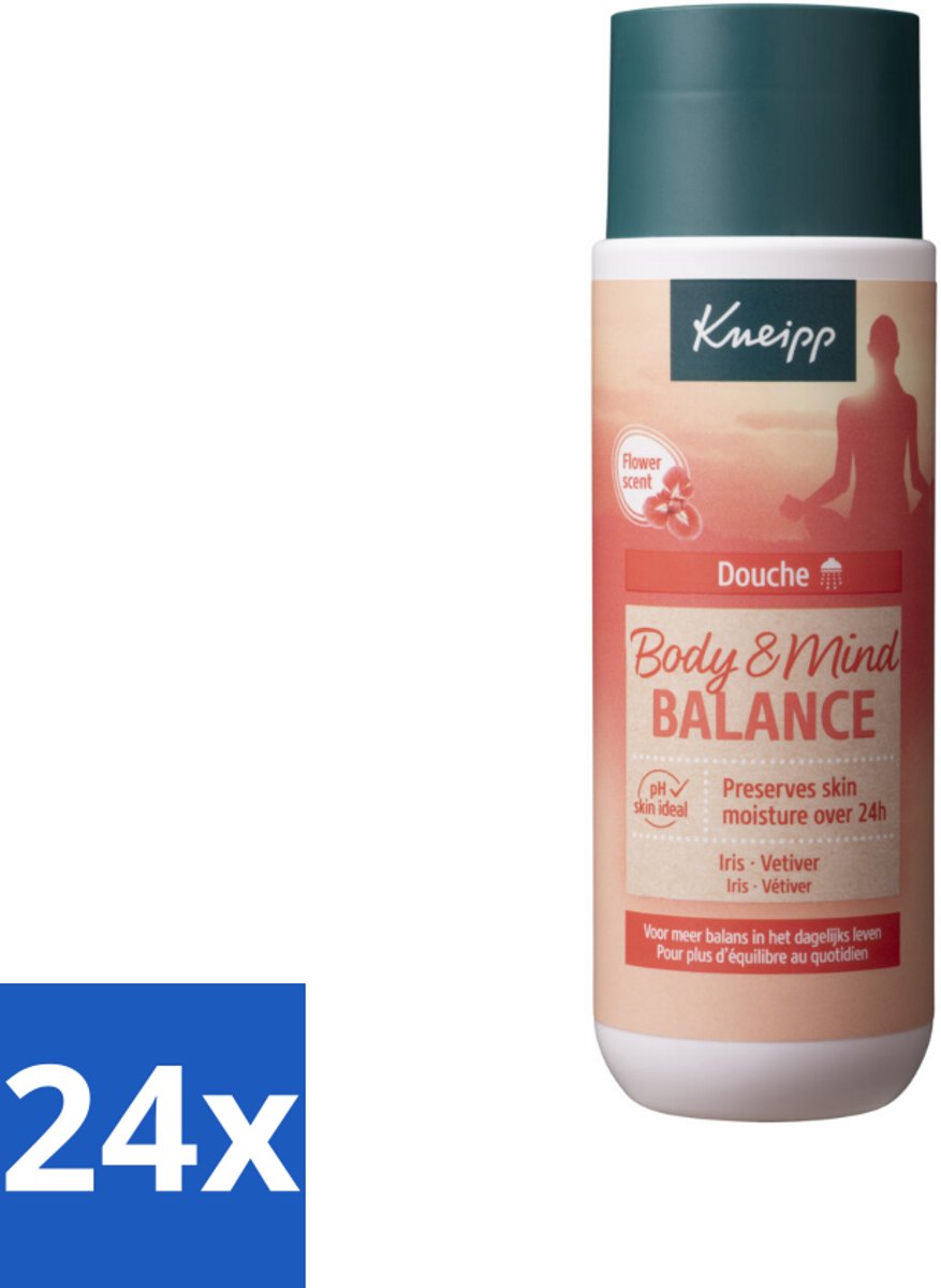 24 x Kneipp - Douchegel - Body & Mind Balance - 200 ml - Douchegel - Iris - Vetiver - Ontspannend - Kalmerend