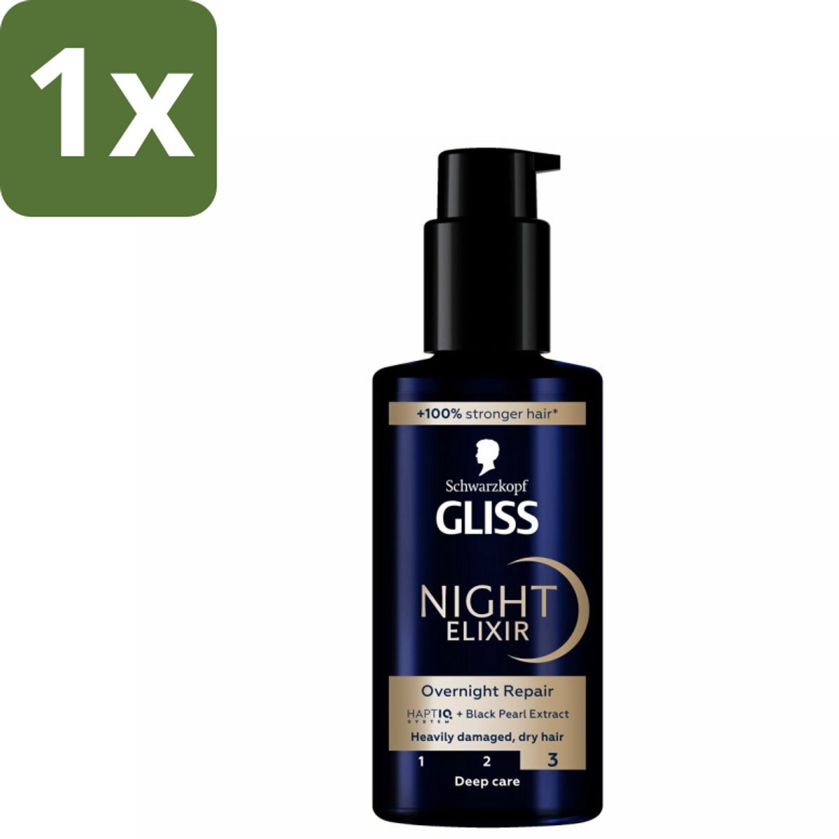 1 x Gliss - Haarserum - Night Elixer Overnight Repair - Herstel van Beschadigd Haar - 100 ml - Haarserum Nacht Herstel - Haar Herstel Serum - Beschadigd Haar Herstel - Haar Herstel Nacht - Haar Herstel Serum
