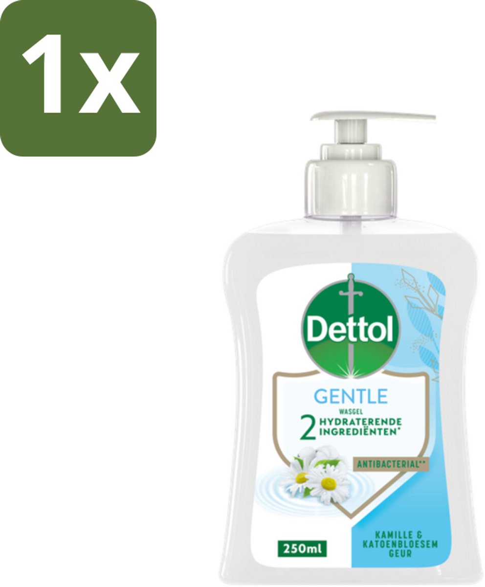 1 x Dettol - Handzeep - Gentle - Kamille & Katoenbloesem - 250 ml - Handzeep - Antibacterieel - Hygiëne - Huidverzorging - Kamille