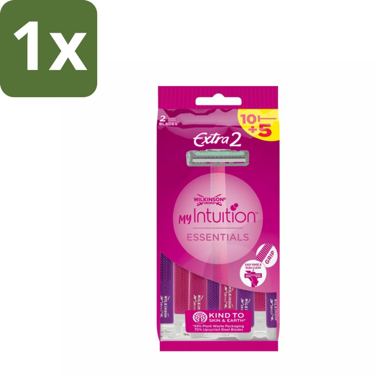1 x Wilkinson - Wegwerpscheermesjes - Extra 2 Beauty - Extra Comfort - 15 mesjes - Wegwerpscheermesjes - Scheermesje Vrouw - Scheermesje Voor Vrouwen - Wegwerpmesje - Scheerbeurt Vrouw