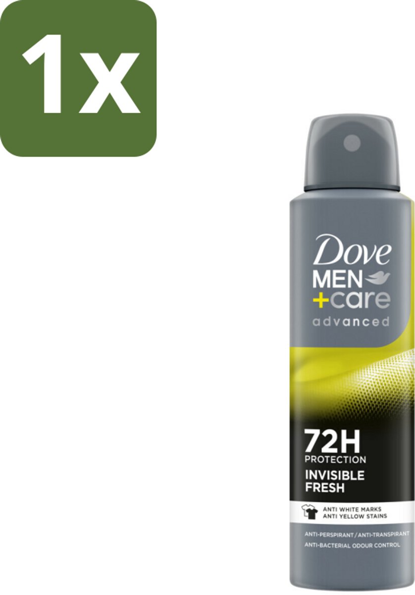 1 x Dove Men+Care Deodorant Spray - Invisible Fresh - 150 ml - Deodorant Spray - Zweetvermindering - Huidverzorging - Anti-transpirant - Witte Strepen