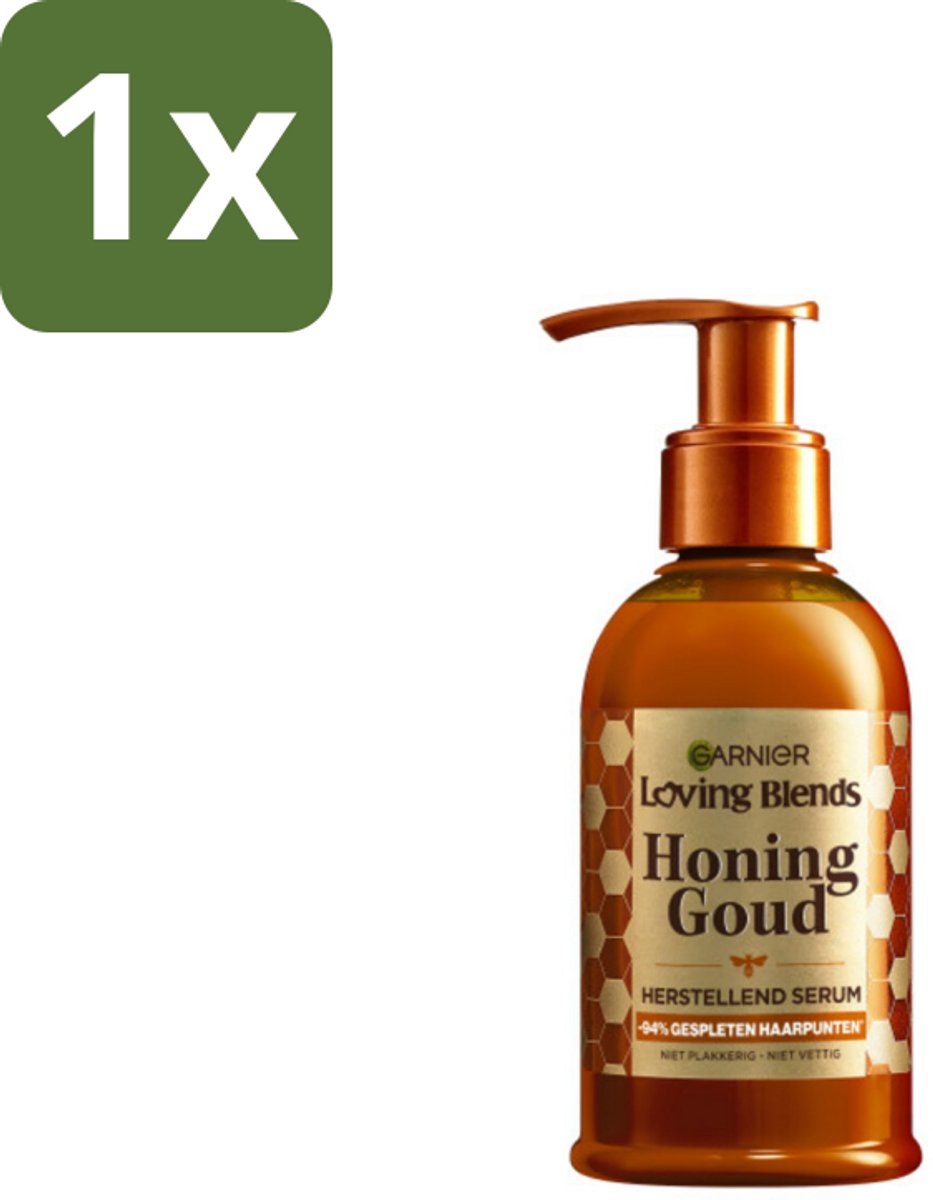 1 x Garnier - Loving Blends Honing Goud - Herstellend Haarserum - Beschadigd & Breekbaar Haar - 115 ml - Haarherstel - Haarversterking - Haarbescherming - Beschadigd Haar - Breekbaar Haar