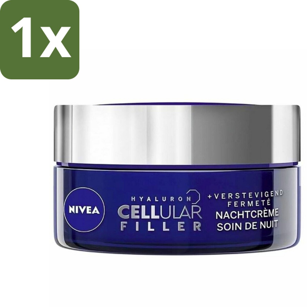 1 x NIVEA - Nachtcrème - CELLular Expert Filler Anti-Veroudering - Voor alle huidtypes - Met Hyaluronzuur & Foliumzuur - Anti-Rimpel & Hydraterend - 50 ml - Anti-aging Crème - Rimpelverlichting - Hyaluronzuur Crème - Foliumzuur Crème - Nachtcrème