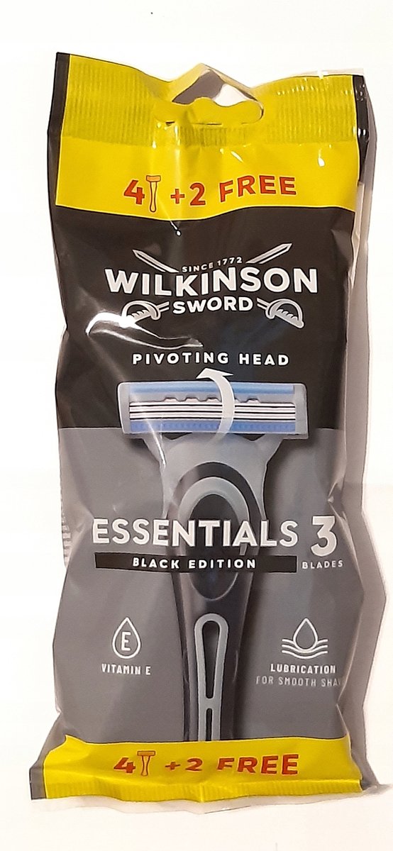 Wilkinson Sword Essentials 3 Black Edition Scheermesjes - 6 stuks