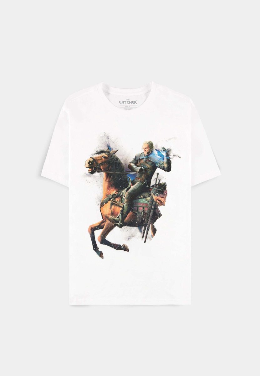 The Witcher - Geralt Heren T-shirt - S - Wit