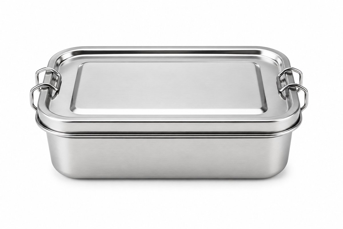 My Green Deal – RVS Lunchbox 1200ml – Duurzame Broodtrommel & Snackbox – Fruitbakje Volwassenen & Kinderen – Meal Prep Bakje – Lekvrij & Herbruikbaar