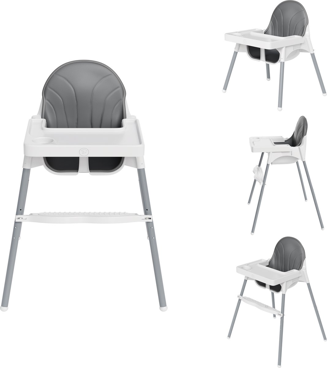 Liefjes & Co Kinderstoel - Eetstoel Baby – Inclusief Kussen – Verstelbare Baby Eetstoel – 2 in 1 & Peuterstoel – Wit