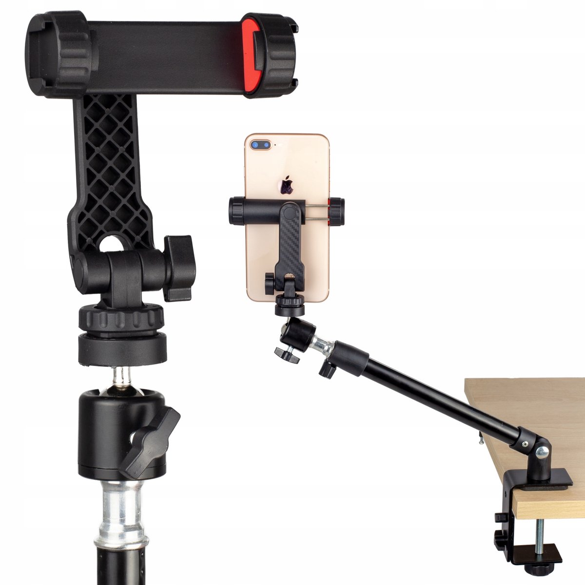 Livestream Statief Set: Bureau Statief, Smartphone Adapter & Kogelkop