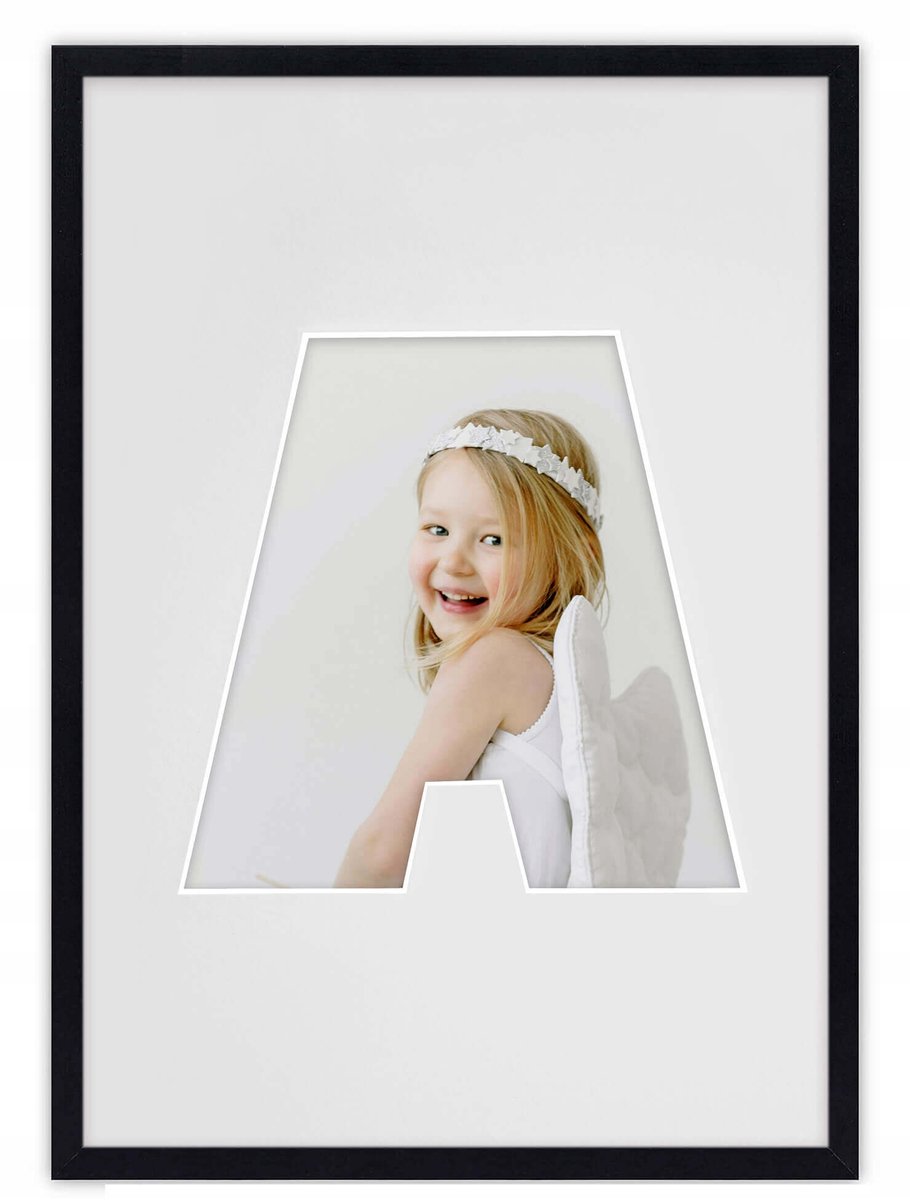 Zwarte Houten Fotolijst met Letter "A" - 21x30 cm