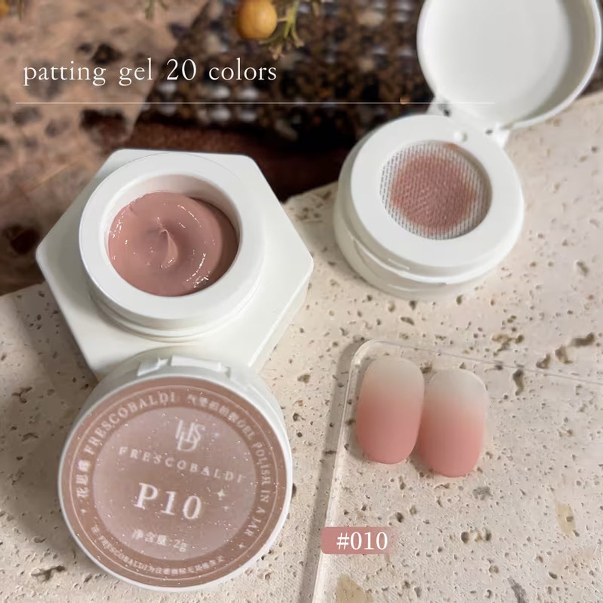 Dusty Peach Patting Gel 2g – FRESCOBALDI Air Cushion Gel Nagellak voor Ombre en Gradient Nail Art – Langdurige Hard Gel Polish
