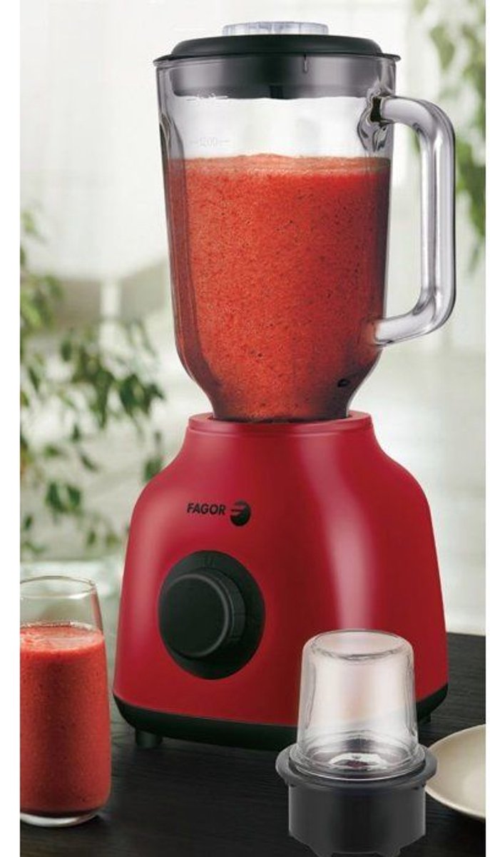 2-in-1 blender - FAGOR - FGB2153 - 400 W - 1,5 L glazen mengkom met maatverdeling - Rood van Fagor — afbeelding 4