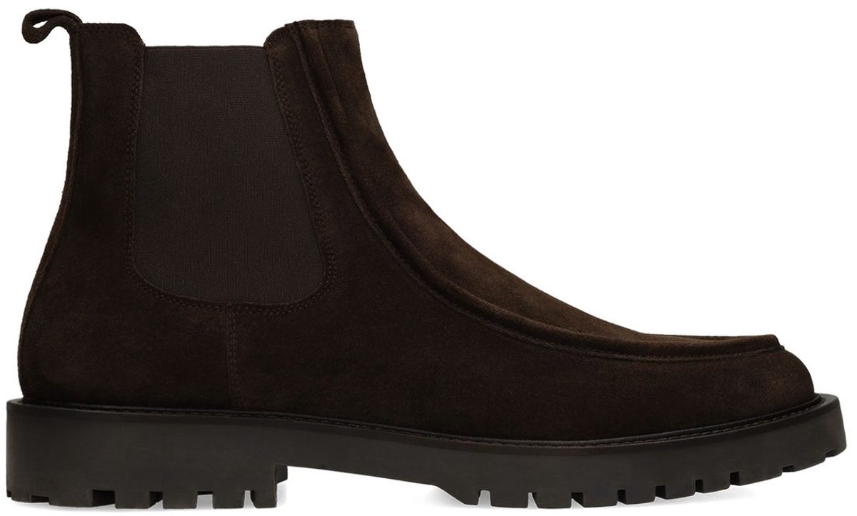Manfield - Heren - Bruine suède chelsea boots - Maat 42