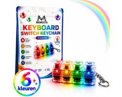 Mamosta® Keyboard Fidget Toy - 4 Pièces - Clicker avec Éclairage LED - Porte-clés Clavier - Lumière LED - Jouet Anti-Stress - Pour Adultes et Enfants - Transparent - Lampes Multicolores