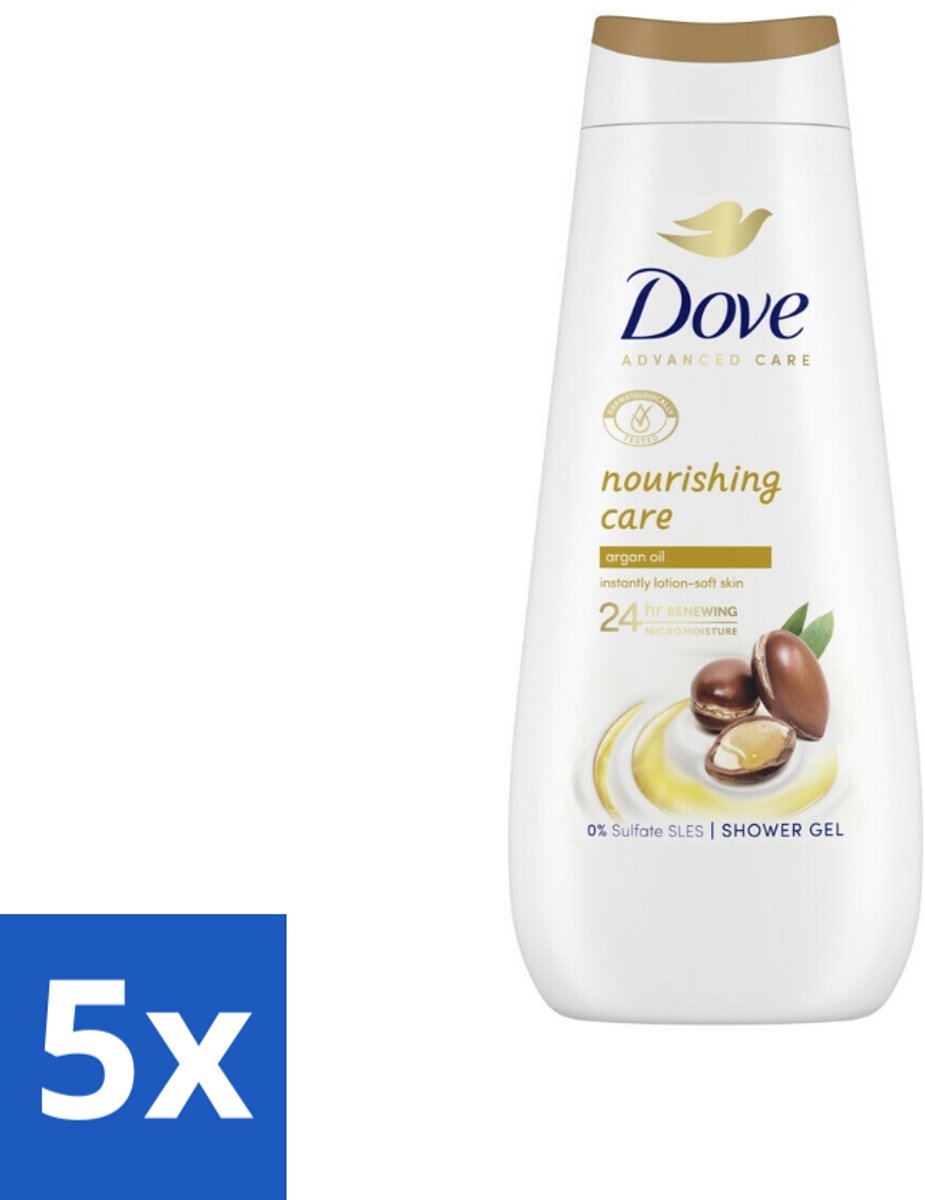 5 x Dove Douchecrème - Nourishing Care - Arganolie - 400 ml - Douchecrème - Hydraterend - Voedend - Arganolie - Droge Huid