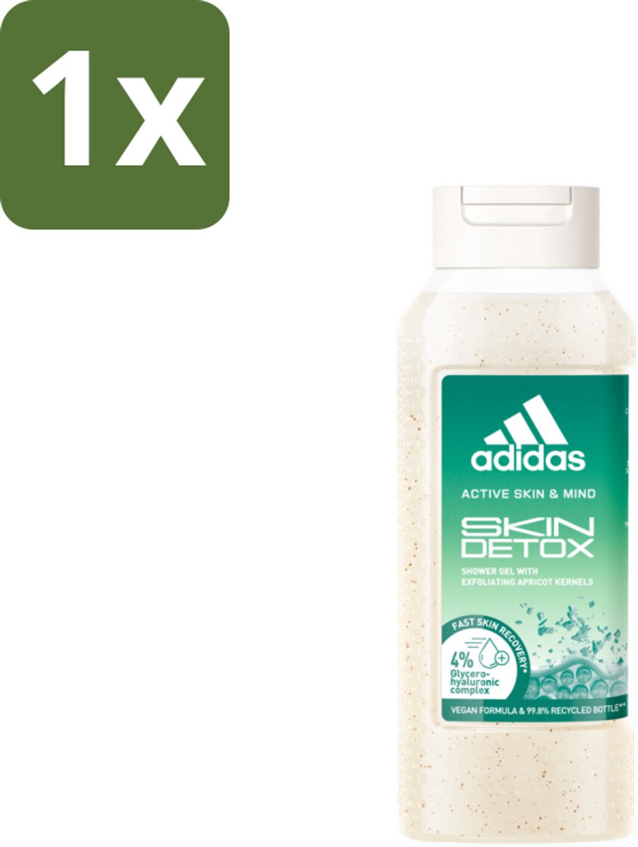 1 x Adidas – Douchegel – Active Skin & Mind Skin Detox – 250 ml - Douchegel - Huidverzorging - Exfoliatie - Detox - Gevoelige Huid