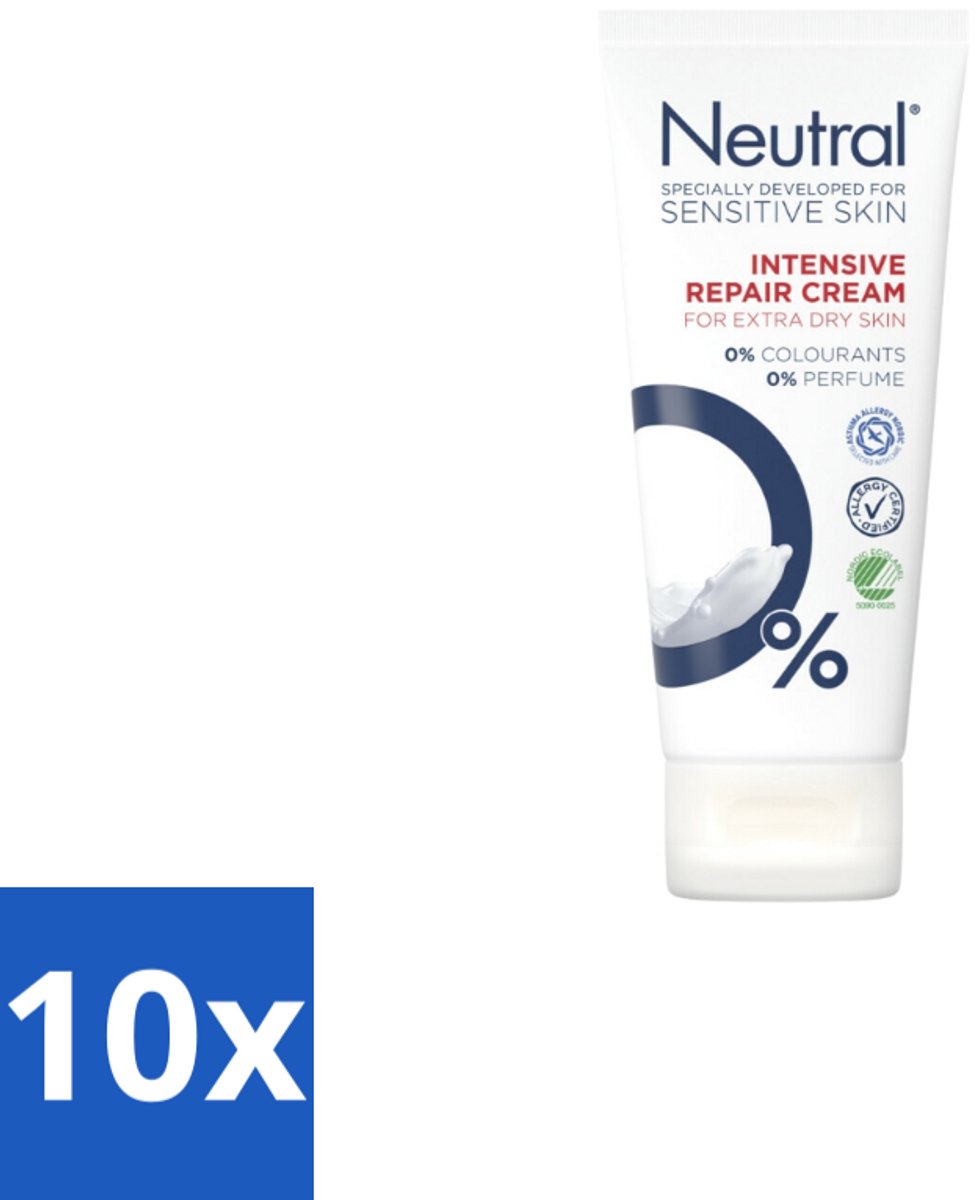 10 x Neutral - Bodycrème - Intensive Repair Cream - Gevoelige huid - 100 ml - Huidverzorging - Gevoelige Huid - Droge Huid - Bodycrème - Intensieve Herstelcrème