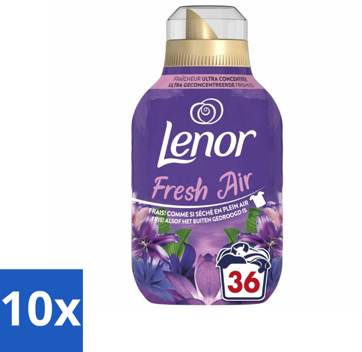 10 x Lenor - Wasverzachter - Fresh Air Maneschijn - Ultra Geconcentreerd - 36 Wasbeurten - Wasverzachter - Frisheid - Wasgoed - Kledingbescherming - Buiten Geur
