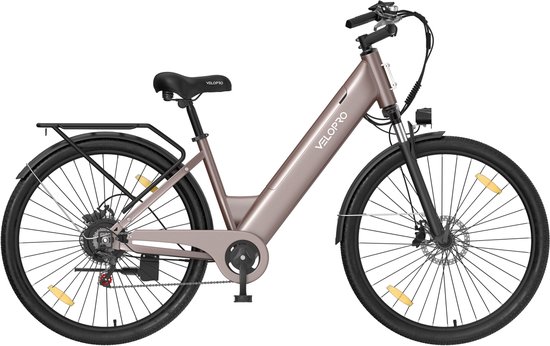 Velopro C1 Elektrische Fiets 36V 250W-13Ah Accu, 27.5 inch- 7 Versnellingen-LCD Display- Voorvering- Alleen Trapondersteuning-Rosa van VeloPro™ — afbeelding 2