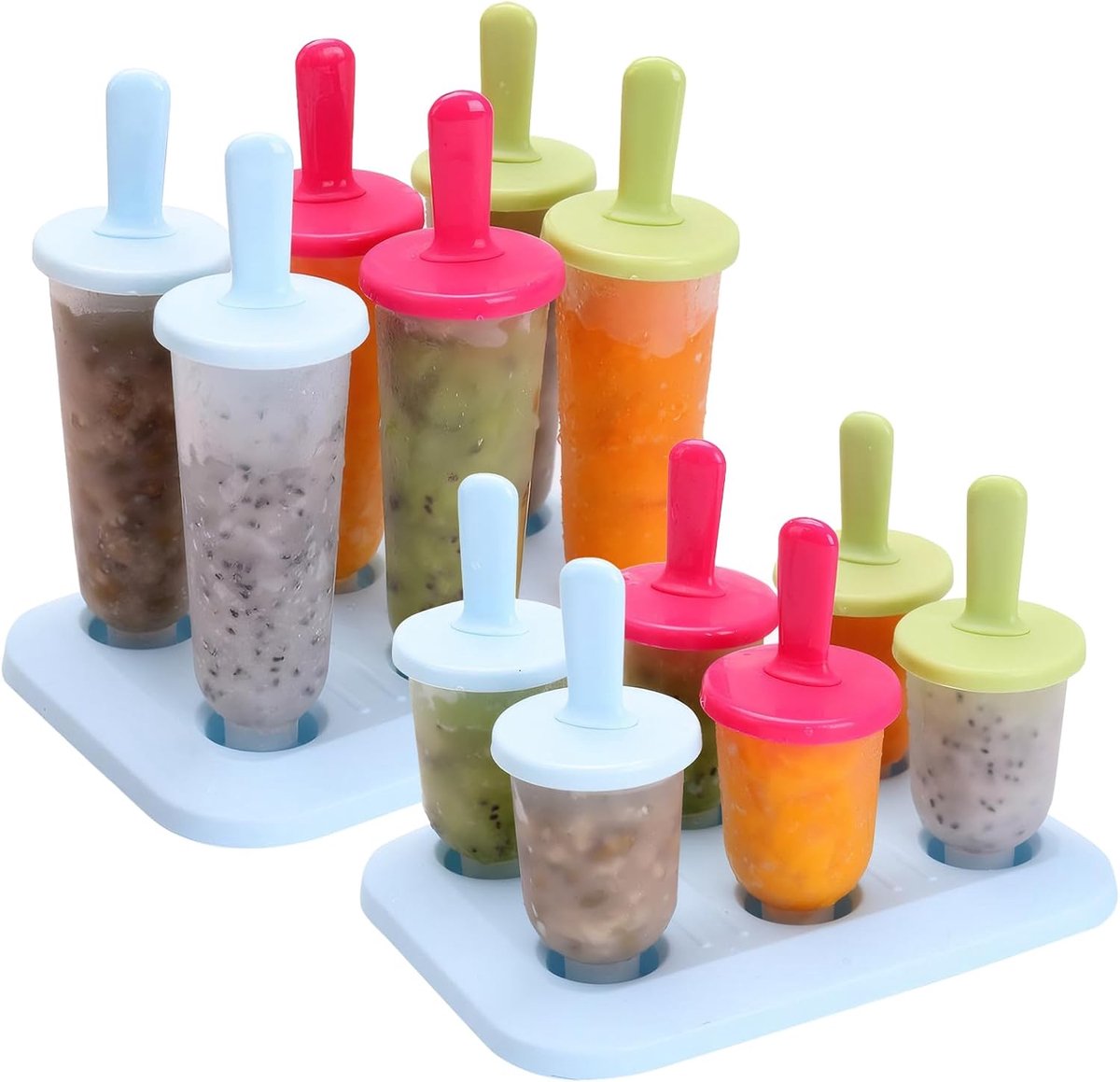 Pack of 12 Ice Cube Moulds, Reusable Ice Moulds, Ice Moulds with Handle, BPA Free, Pop Moulds for Children and Adults - ShopVlot