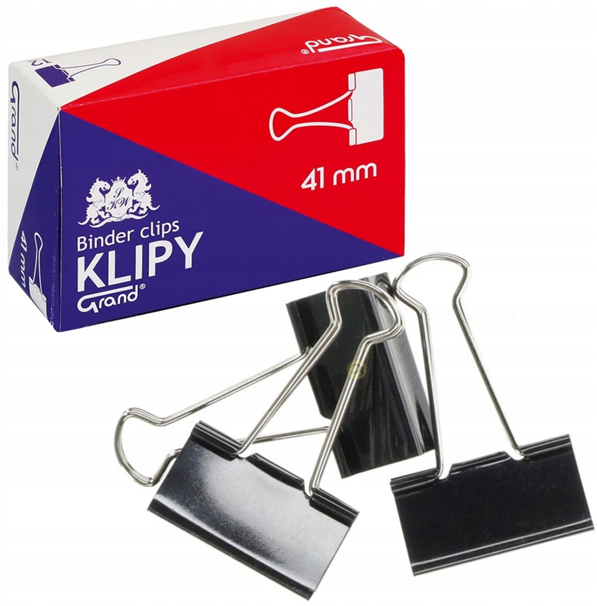 Grand Kantoorklipsen 41mm - 12 Stuks - Zilver/Zwart
