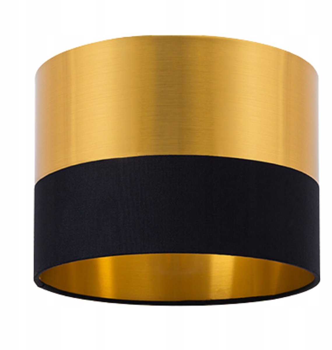 Cilindrische lampvoet 20cm Zwart/Goud E27