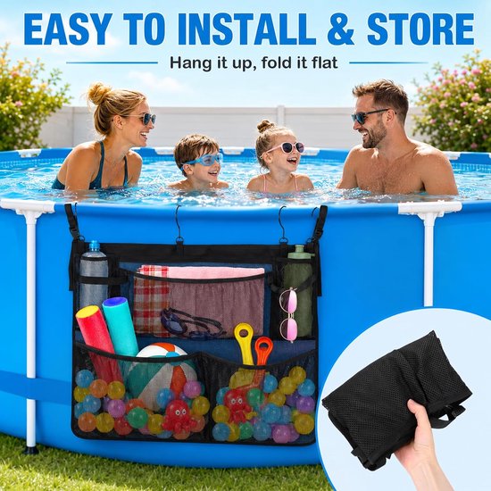 Pool toy storage bag, pool storage bag, pool storage basket, pool organizer pool, storage bag for games, beach - ShopVlot — afbeelding 4