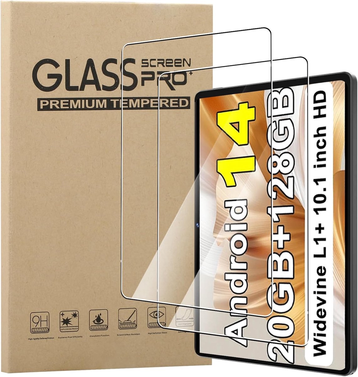 MEMELOKA Tempered Glass for UJJ U6 Tablet 10 Inches, 2 Pieces Hardness, 9H, Scratch-Resistant, HD [Anti-Fingerprint] - ShopVlot