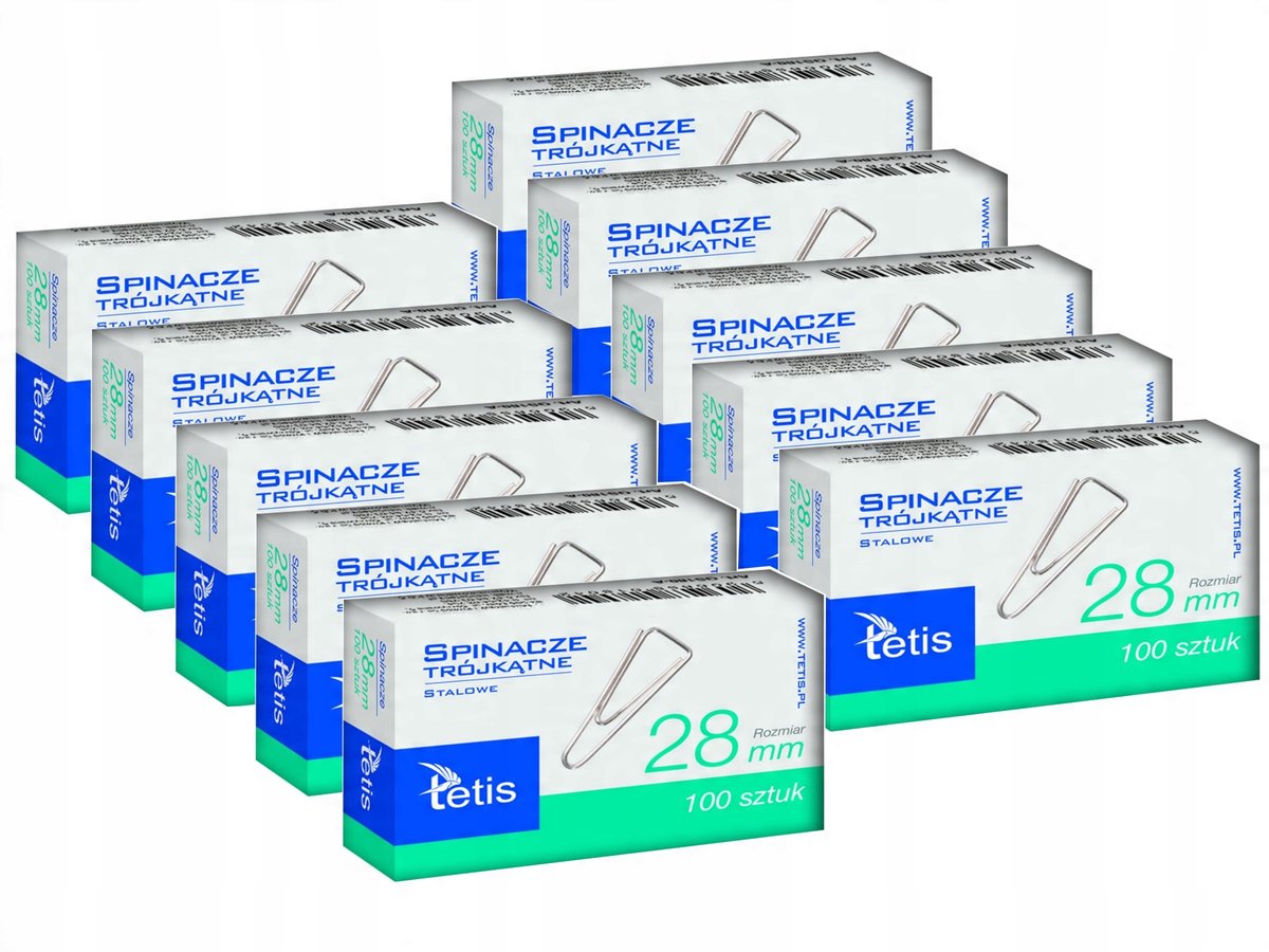Tetis Kantoorspeldjes 28mm - 100 Stuks - Roestvrij Staal
