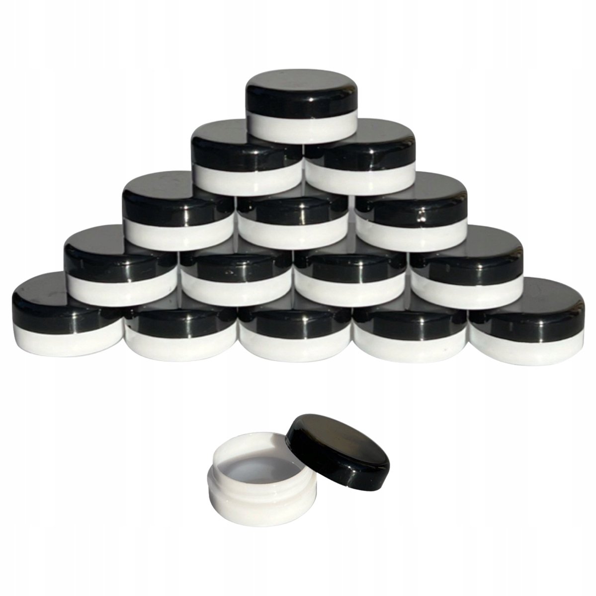100x Potjes 5ml Wit Zwart - Ideaal voor Crèmes, Samples, Sieraden