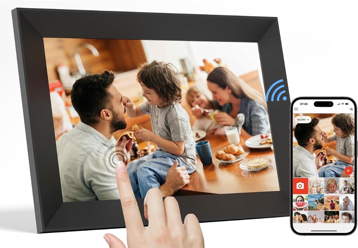 QUOVO® Digitaal Fotolijstje – Digitale Fotolijst 10,1 Inch Touchscreen – Digitale Fotolijst Met Wifi - Digitale Fotokader Met 16 GB Geheugen - Zwart - 27cm x 19cm x 3cm