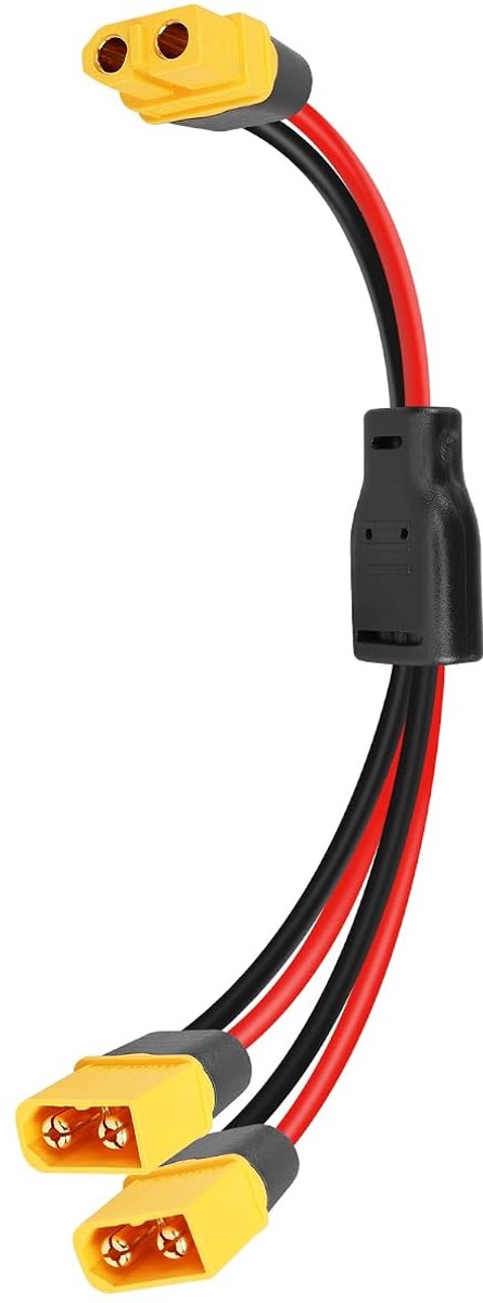 GINTOOYUN XT60 Y Splitter Extension Cable 12 AWG XT60 Bus to Dual Plug Adapter for Solar Panel, Solar Generator - ShopVlot