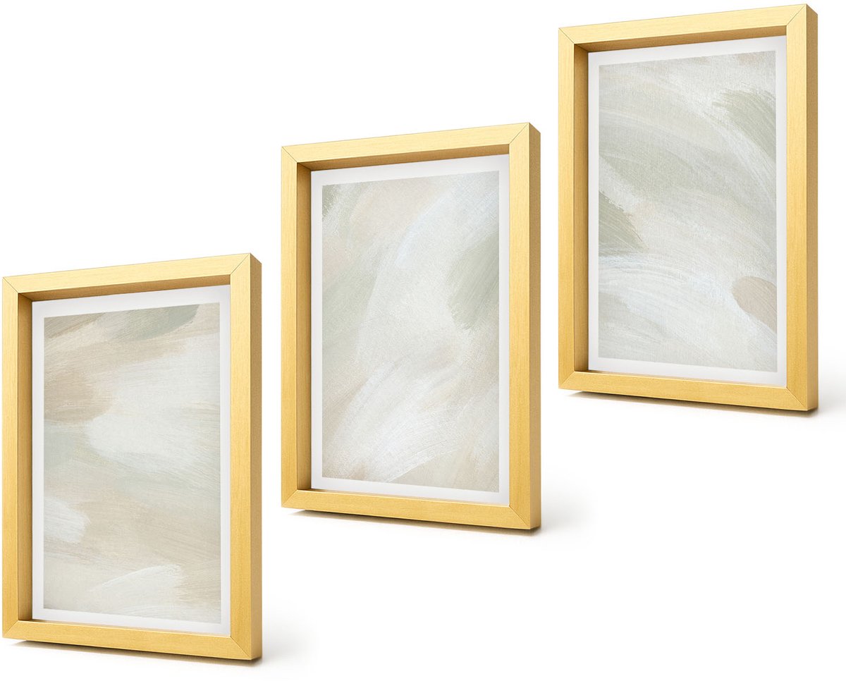 Coloray 4-Delige Schilderij Set - Heldere abstracte schilderijen op canvas, delicate boho-stijl - 20 x 30 cm - Muurdecoratie - Wanddecoratie - Hal - Stijlvolle Muurdecoratie