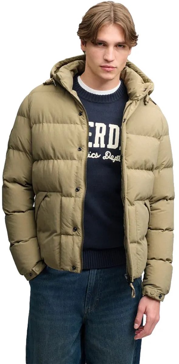 Superdry Classic Everest Puffer Jas Heren Gewatteerde jassen Beige