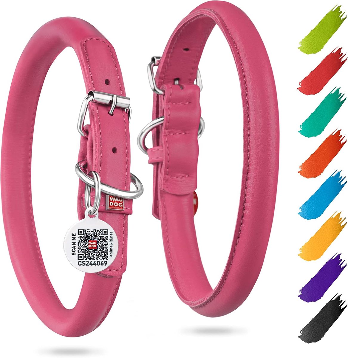 Hondenhalsband Ultra Zacht - Gekruld Leer - Verstelbaar voor kleine en middelgrote honden - Comfortabele pasvorm - ShopVlot