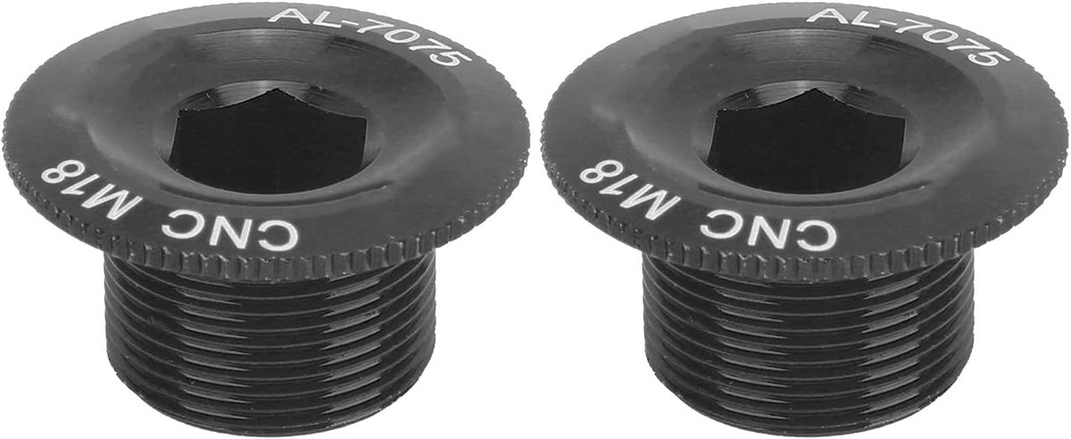 2Pcs M18 Bicycle Crank Cover Screw Cap Dustproof Waterproof Aluminum Parts for Prowheel Hollow Integrated Crankset(M18 - ShopVlot