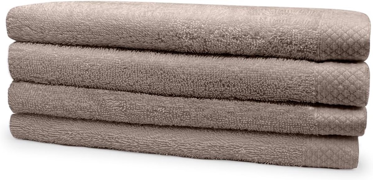 Terry Towel 100% Cotton 70x140cm - taupe - set of 4 - ShopVlot