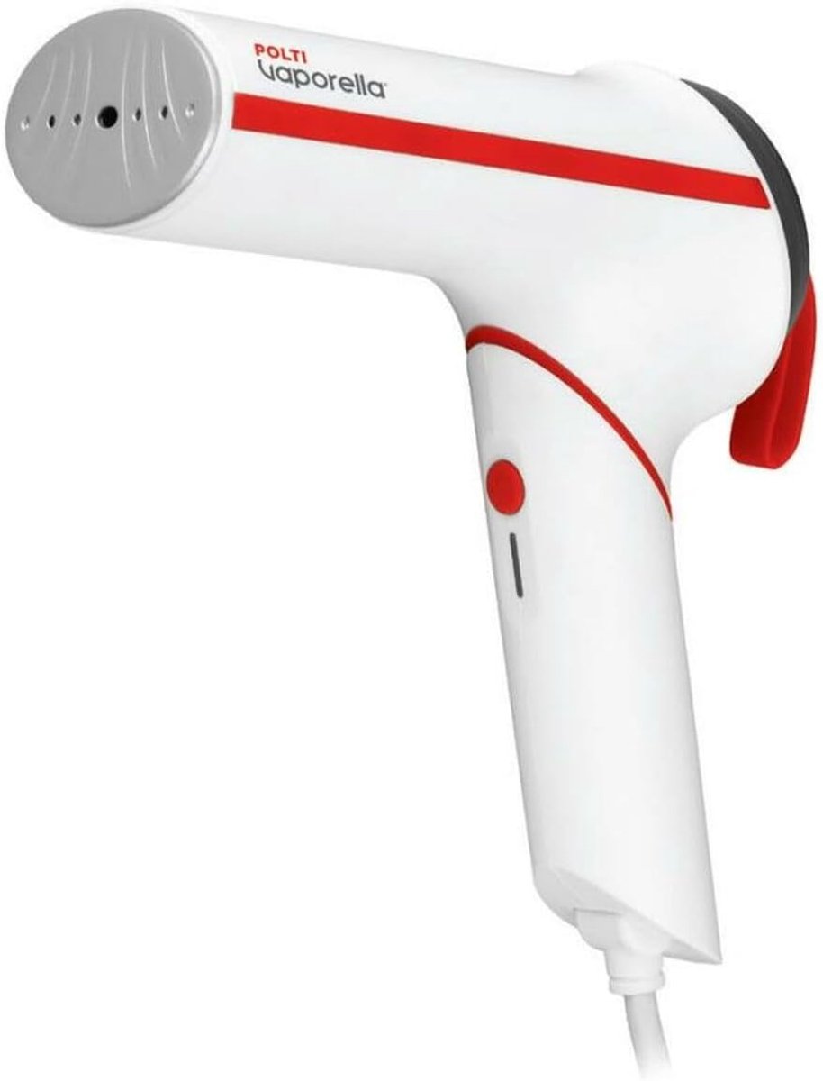 Reisstrijkijzer klein - Wit en Rood - Draagbaar met Inklapbare Handgreep - Verticaal Stoomstrijkijzer voor Onderweg