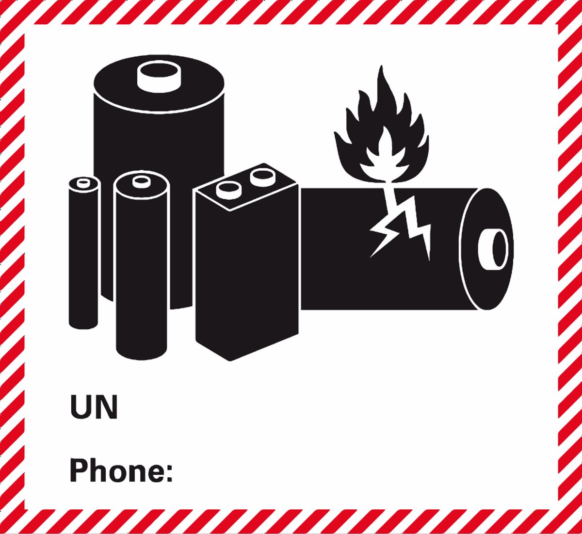 ADR sticker lithium-ionbatterijen UN 3480 200x200 mm - vinyl