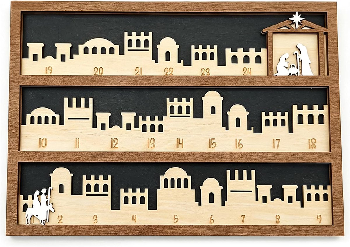 ZAHD Houten adventskalender aftellen decoratie Kerstmis feestelijk seizoen - ShopVlot